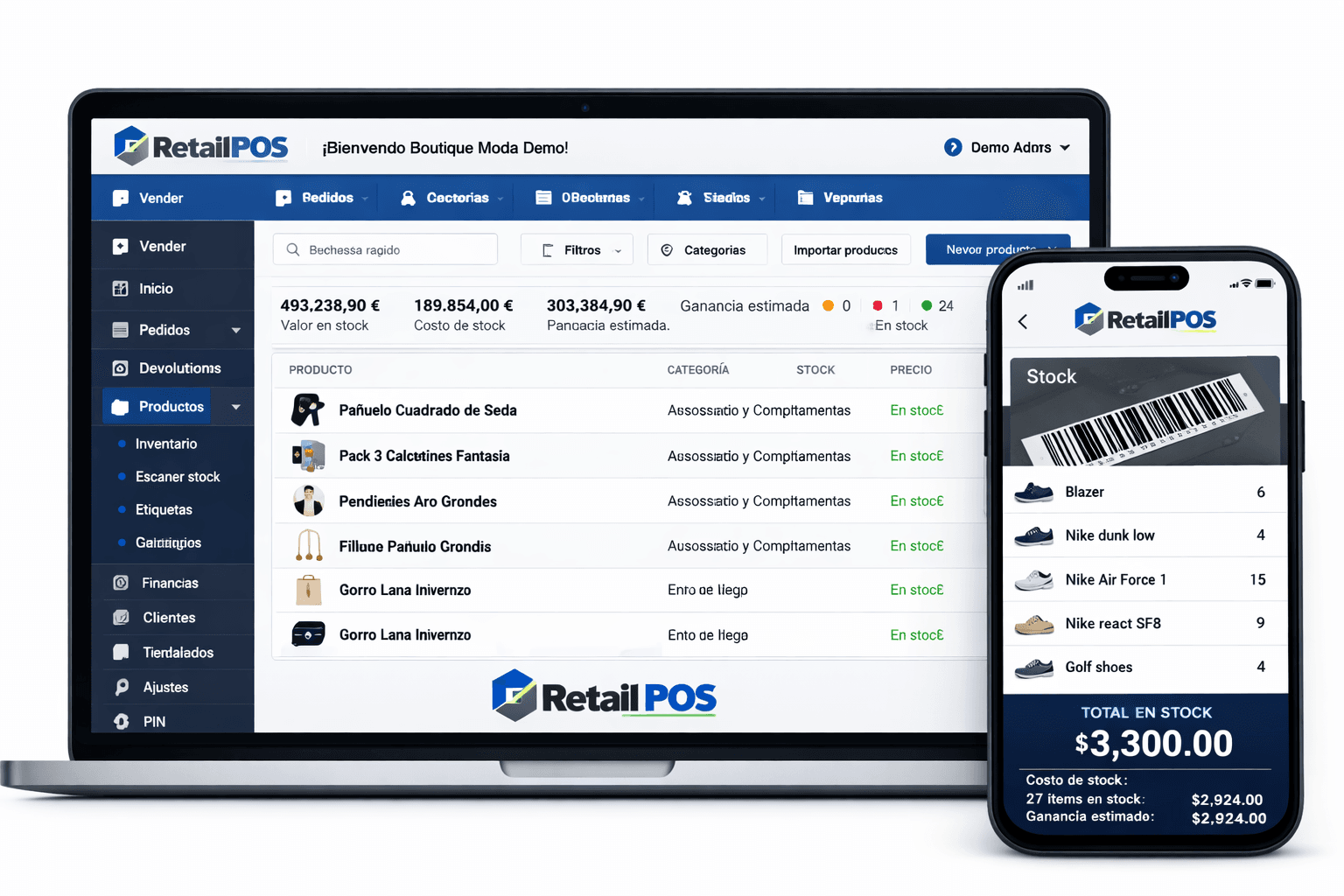 Inventario y stock RetailPOS